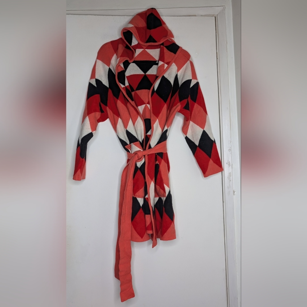 KNITSS Ramini Coat | Wool/Cashmere Blend | Argyle Hoodie RARE